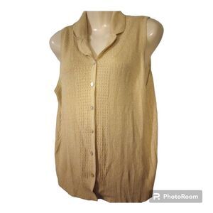 Vintage Pierre Cardin acrylic button down sleeveless knit top NWT